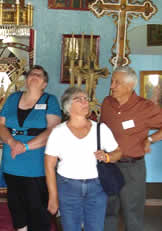 Volunteer John Goodes giving a tour